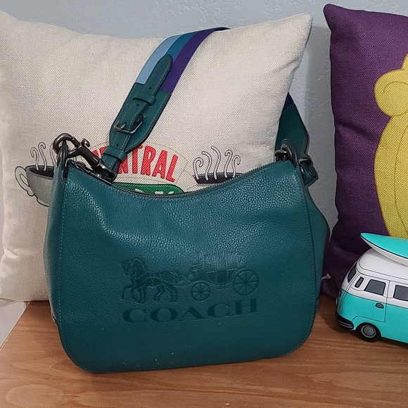 Coach Handbags - Coach Leather Jes Hobo Shoulder Bag in Viridian